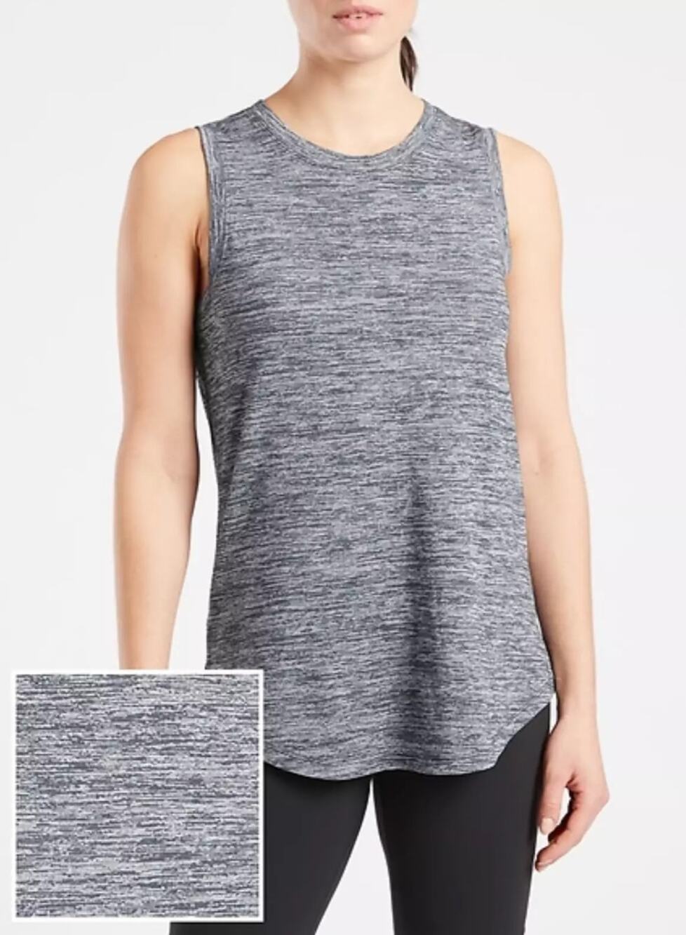 Athleta Flint Sleeveless Muscle Tank Top Heather Blue Gray S